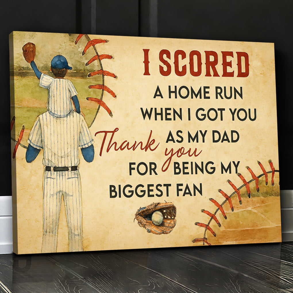 Baseball Dad We Scored A Home Run When We Got You Baseball Canvas 2