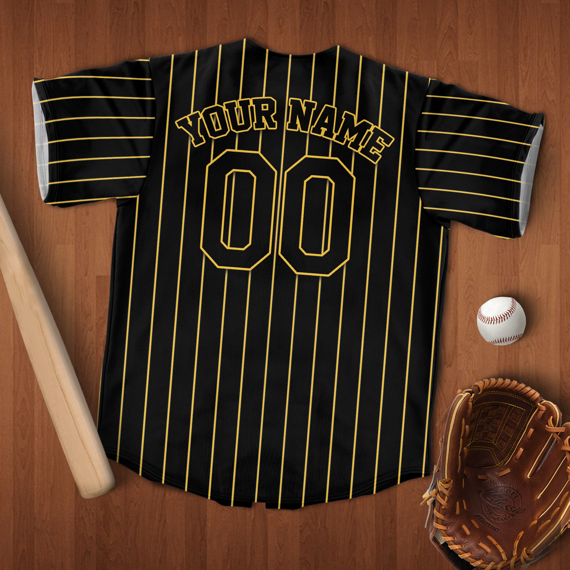 Custom Pinstripe Baseball Jersey with Personalized Name 5