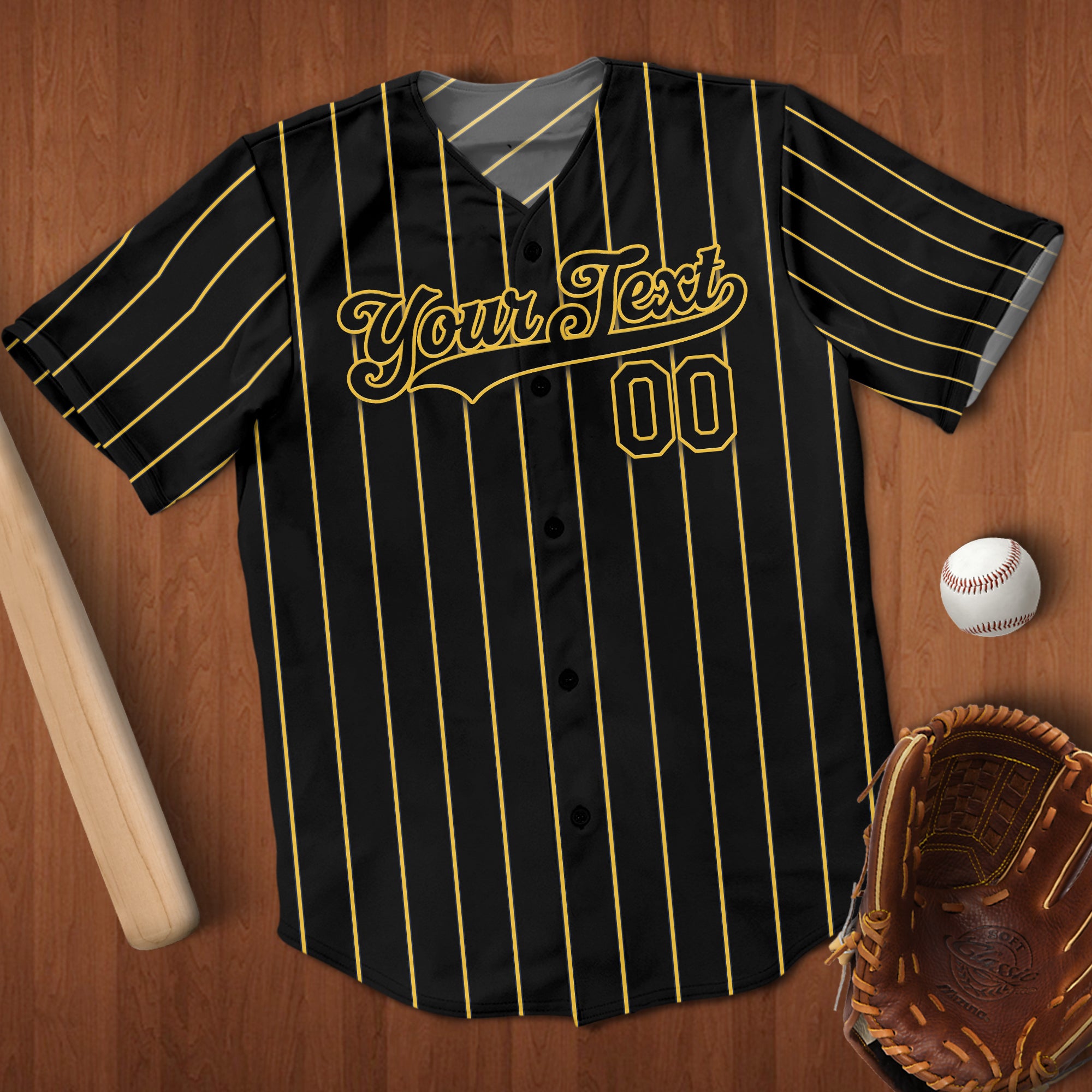 Custom Pinstripe Baseball Jersey with Personalized Name 6