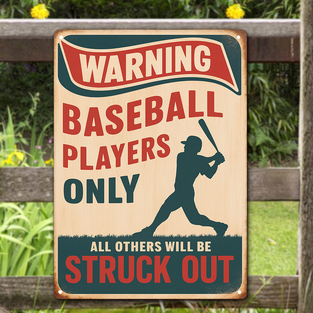 Baseball Room Decor Sign for Boys Cool Baseball Gifts for Kids 8-12 Bedroom Wall Art Sports Decorations and Accessories Metal Sign
