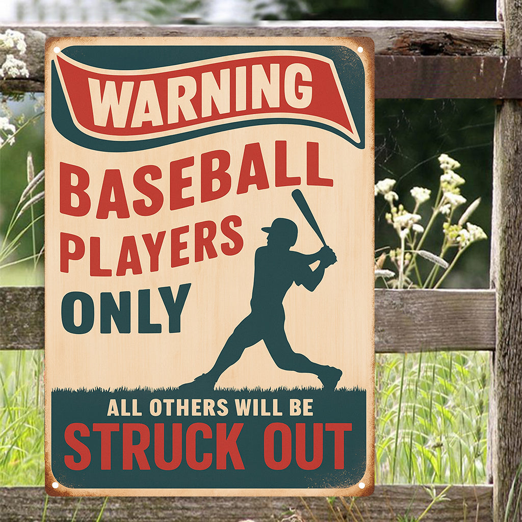 Baseball Room Decor Sign for Boys Cool Baseball Gifts for Kids 8-12 Bedroom Wall Art Sports Decorations and Accessories Metal Sign