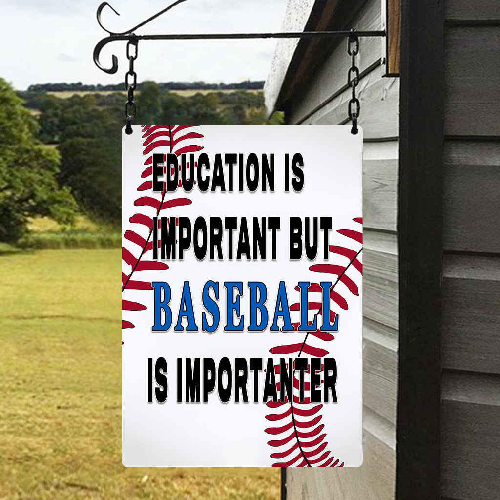 Funny Baseball Player Metal Sign Wall Decor Man Cave Bar Education is Important 5