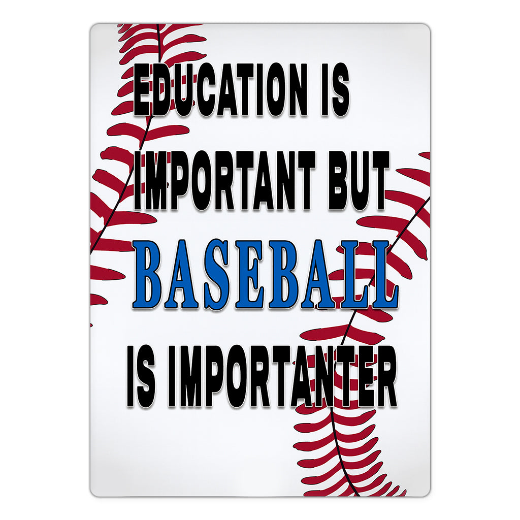 Funny Baseball Player Metal Sign Wall Decor Man Cave Bar Education is Important 7