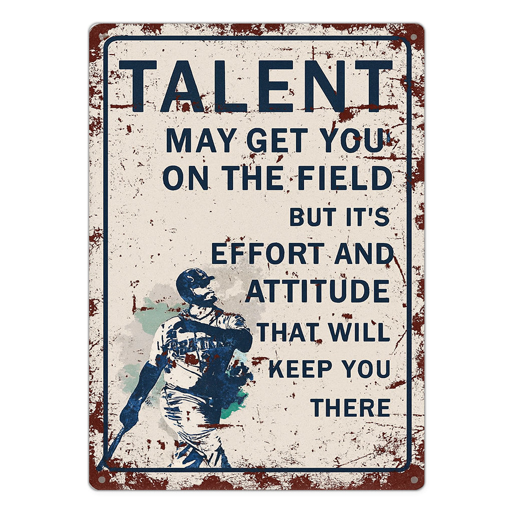 Baseball Poster Wall Art Decor, Motivational Quote Baseball Tin Sign, Famous Quote Sports Poster, Retro Baseball Wall Decor Metal Sign 9
