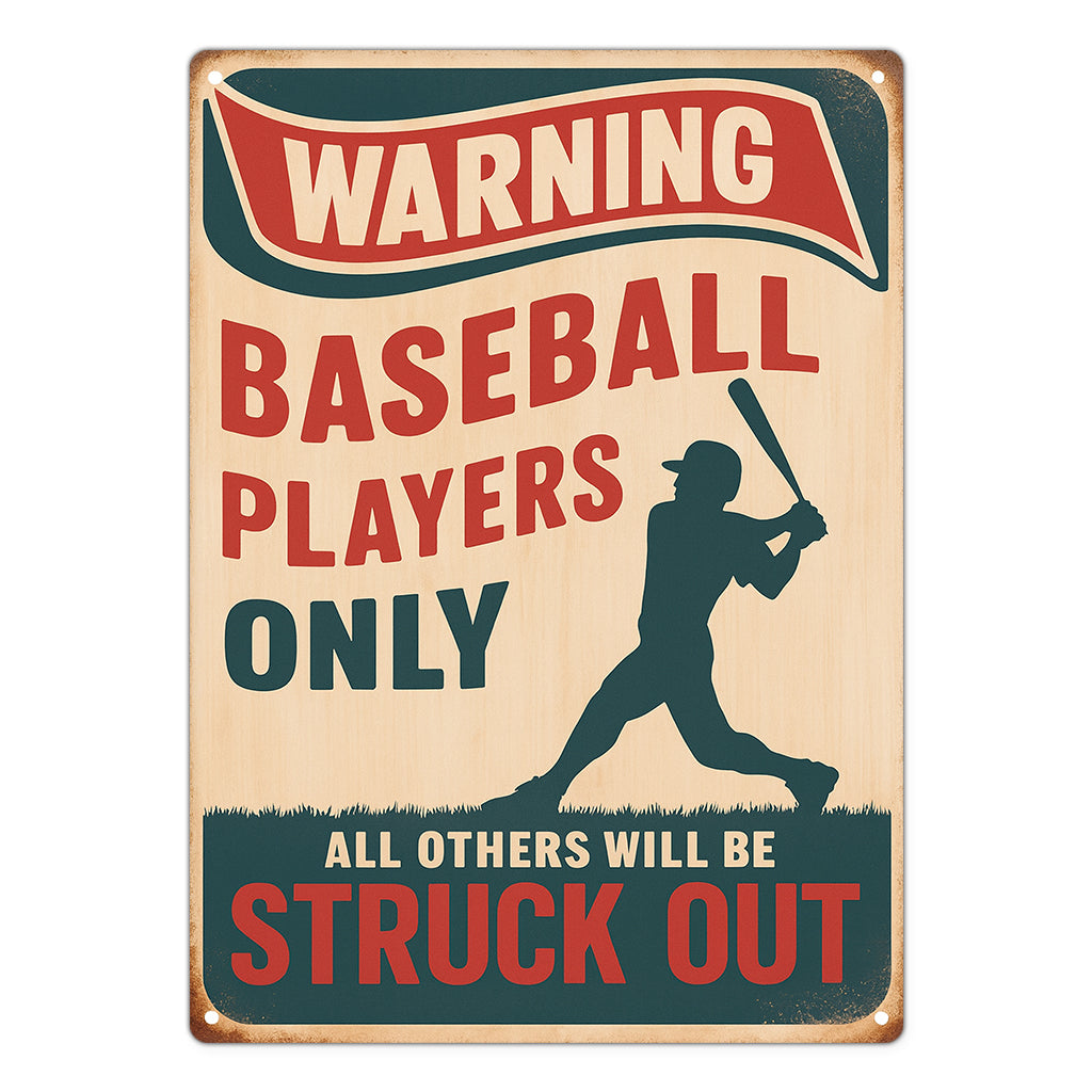 Baseball Room Decor Sign for Boys Cool Baseball Gifts for Kids 8-12 Bedroom Wall Art Sports Decorations and Accessories Metal Sign 9