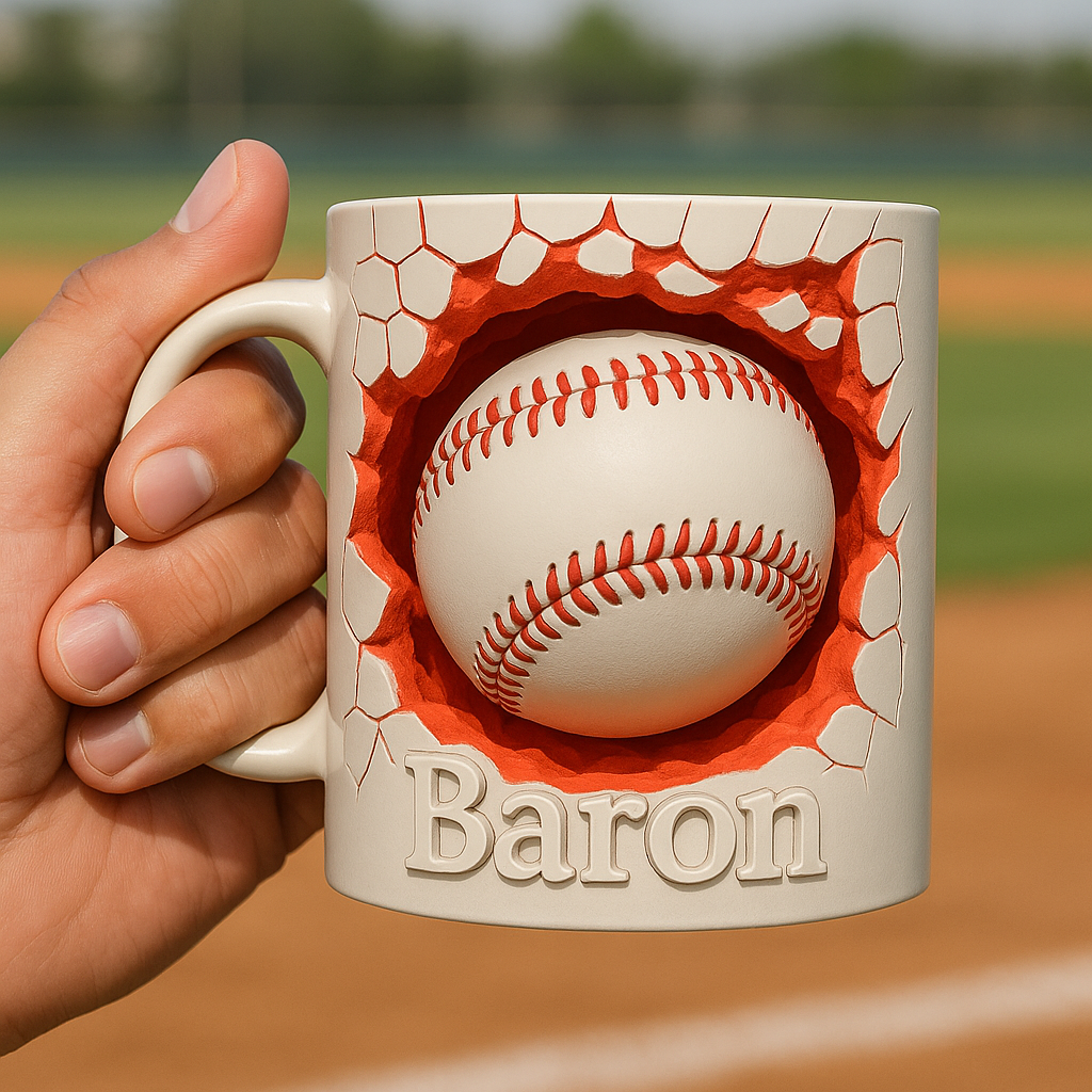 Personalized Baseball Coffee Mug Custom Name Sports Cup 11oz 15oz Perfect Baseball Gift 5