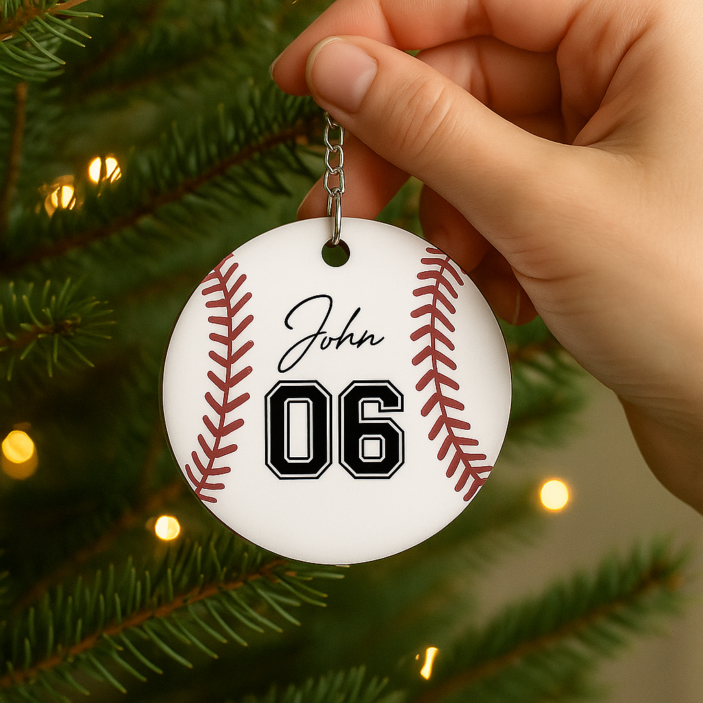 Personalized Baseball Playing Acrylic Ornament Gift For Baseball Lovers 3
