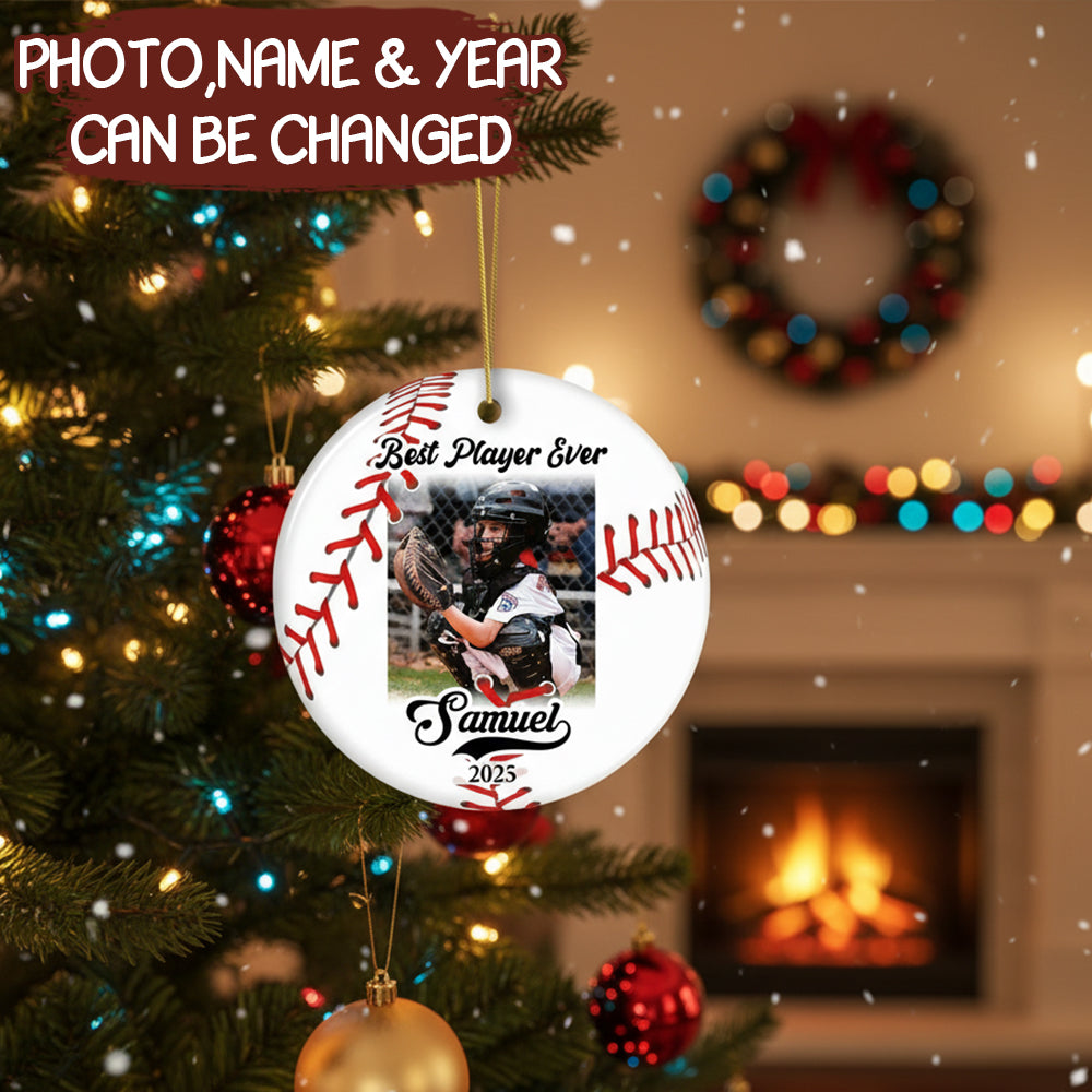 Baseball Personalized Picture Photo Upload Team Player Coach Gift Acrylic Ornament - OR36 4