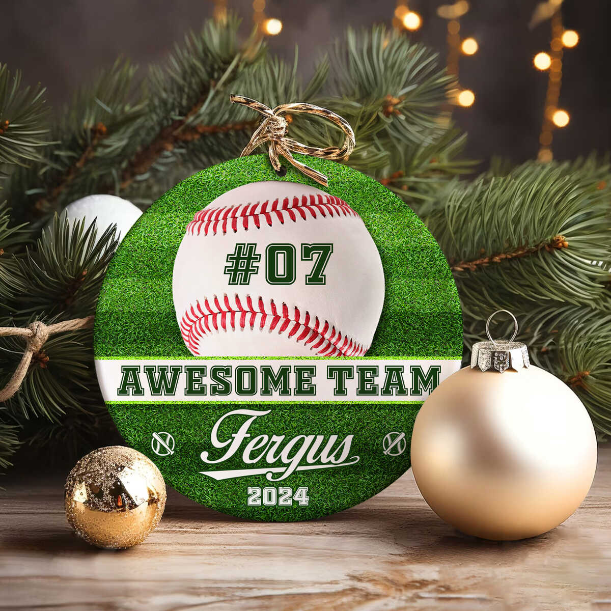 Personalized Baseball Christmas Gift for Men Sports Gift for Him Baseball Player Acrylic Ornament - OR44