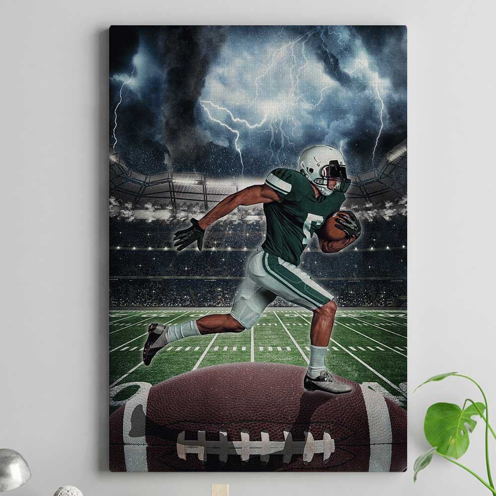 Football personalized canvas prints Storm With Photo