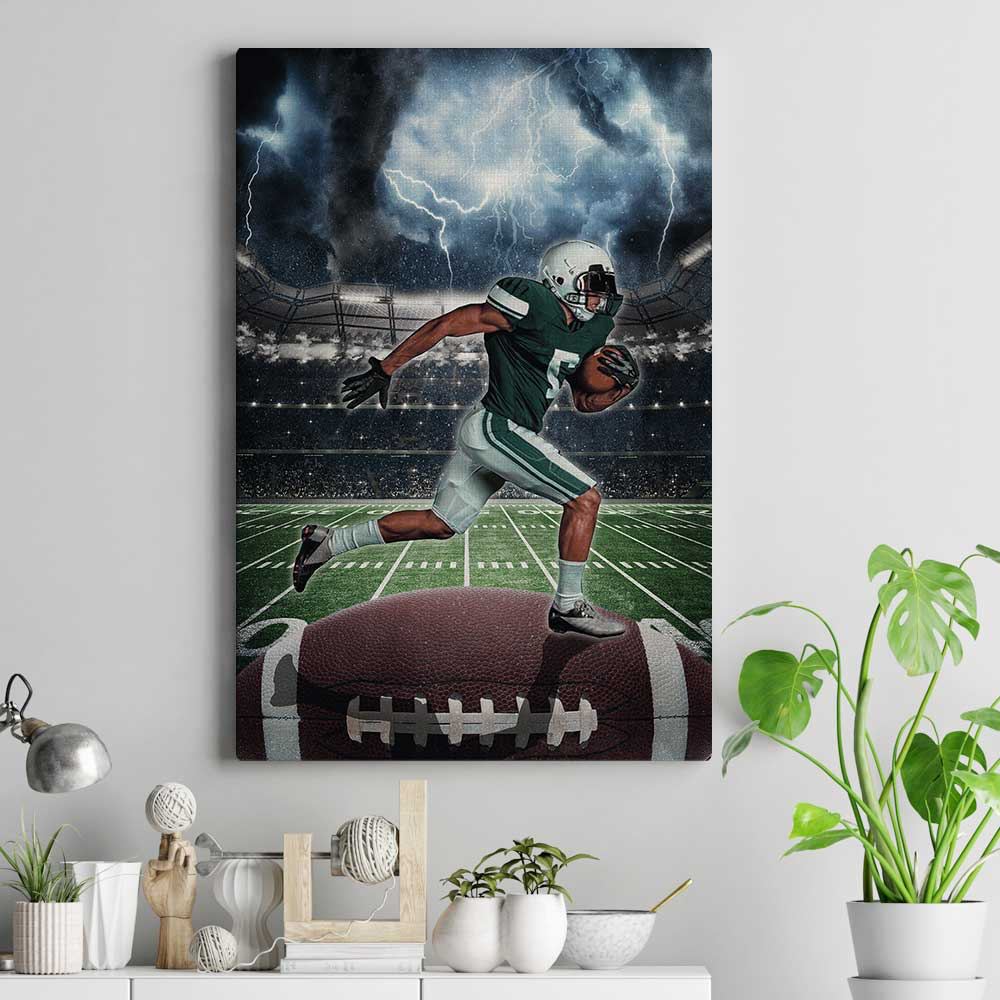 Football personalized canvas prints Storm With Photo 3