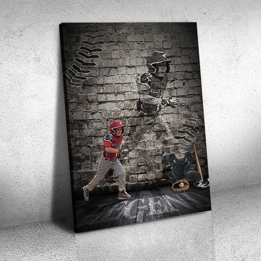 Personalized Baseball Legend Canvas Print Wall Art Custom Photo