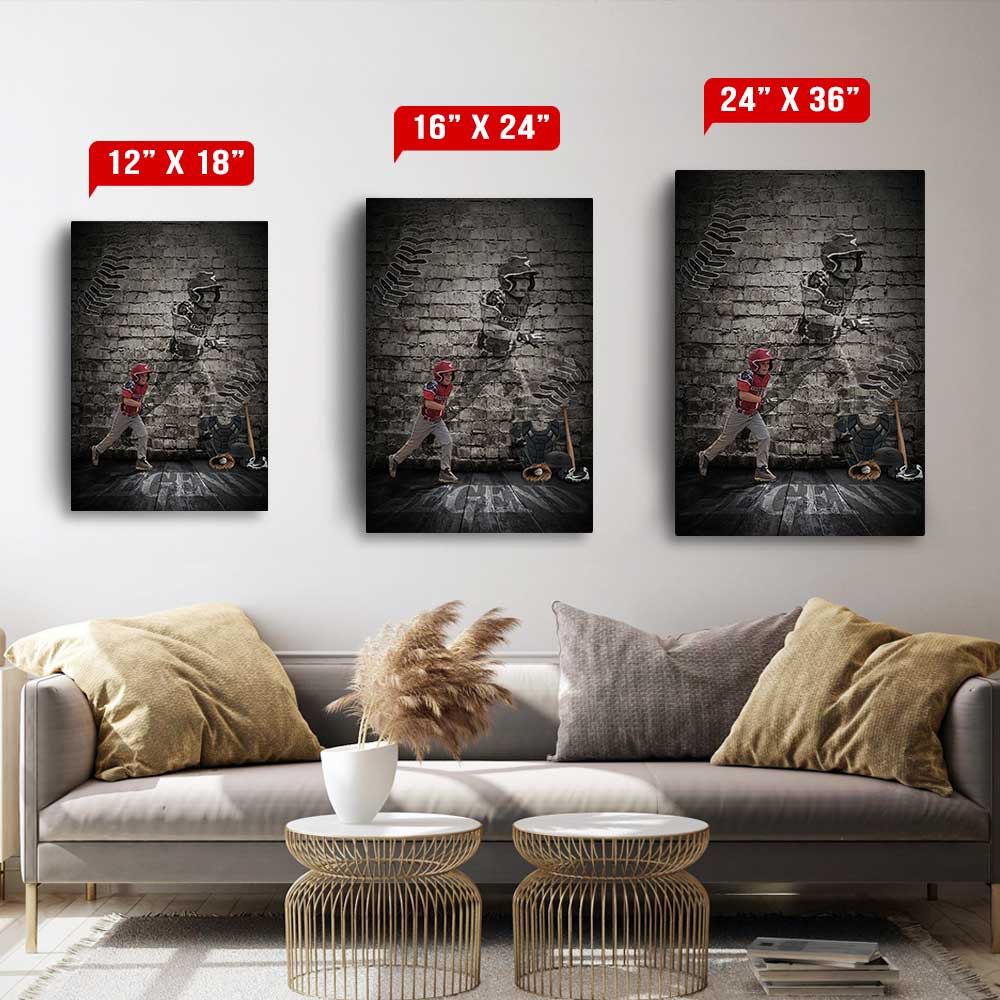 Personalized Baseball Legend Canvas Print Wall Art Custom Photo 5
