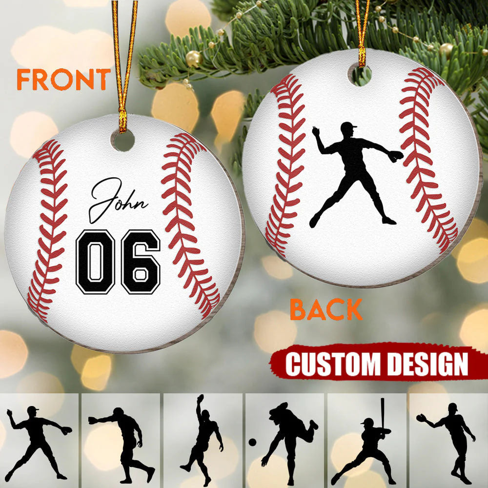 Personalized Baseball Playing Acrylic Ornament Gift For Baseball Lovers