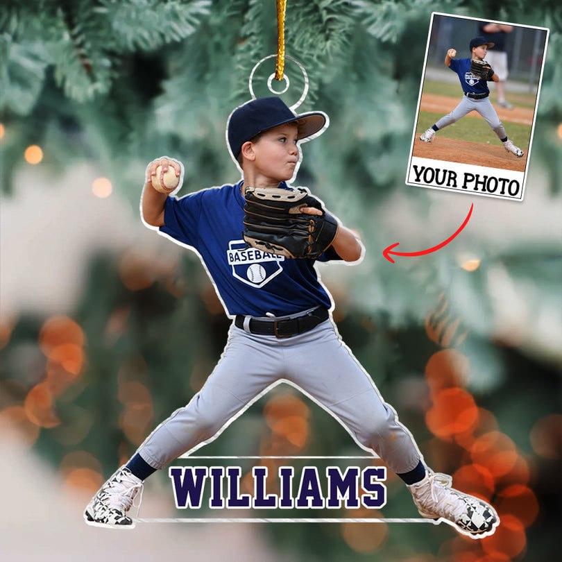 Personalized Photo Baseball Gift For Baseball Lover Acrylic Ornament - OR68