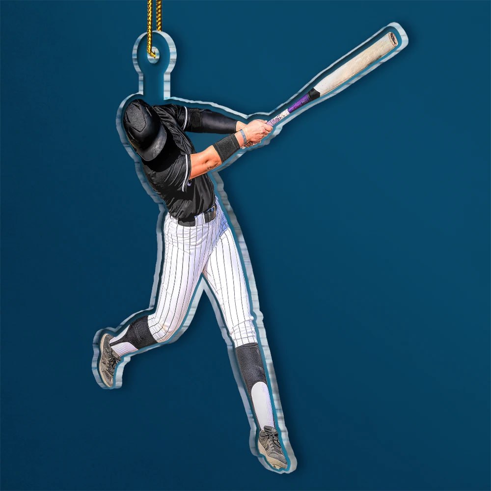 Custom Photo Baseball Players Personalized Acrylic Ornament - OR69
