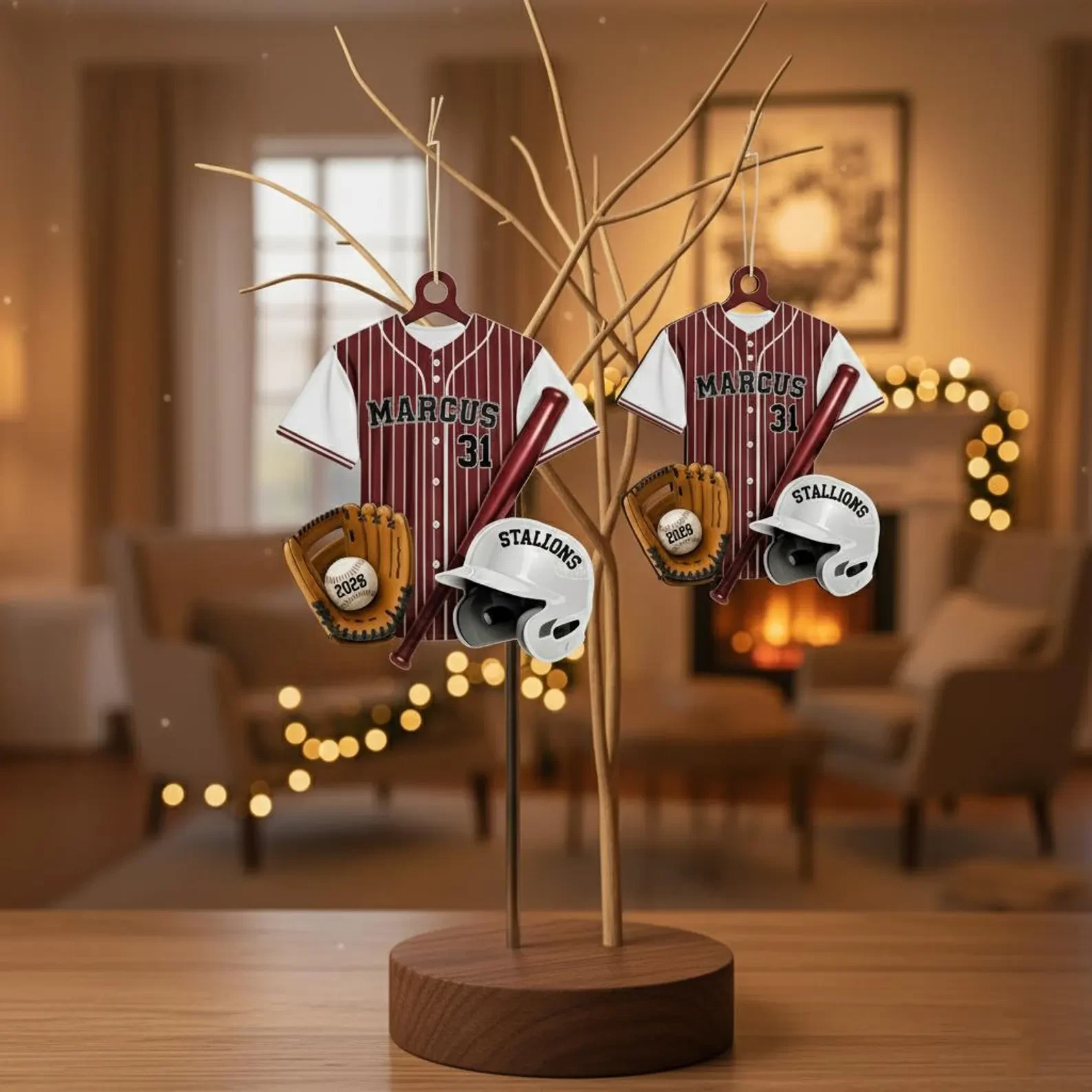 Personalized Baseball Christmas Custom Name Acrylic Ornament - OR26