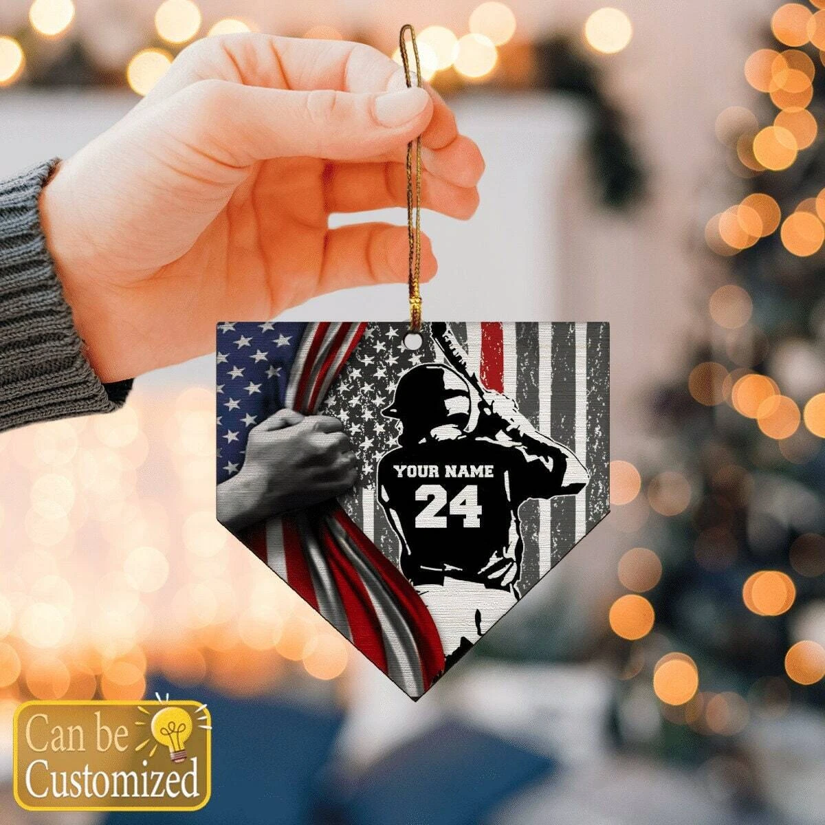 Personalized Baseball Christmas Custom Name Acrylic Ornament - OR29