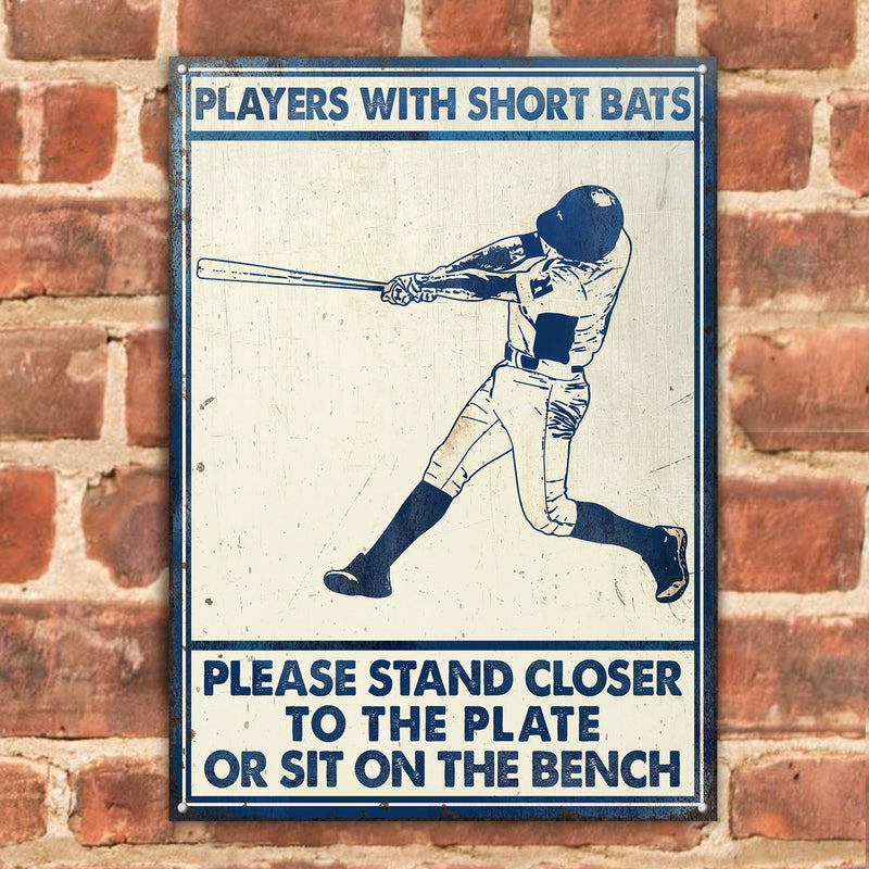 Personalized Baseball Players Short Bats Classic Metal Signs 4
