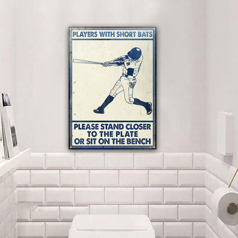 Personalized Baseball Players Short Bats Classic Metal Signs