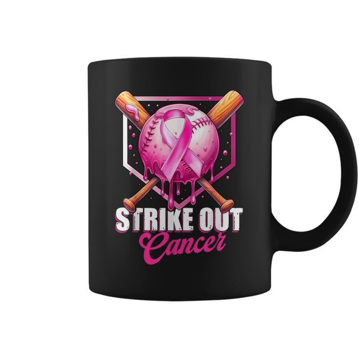 Strike Out Home Plate Baseball Ice Cream Drip Breast Cancer Coffee Mug - MU07