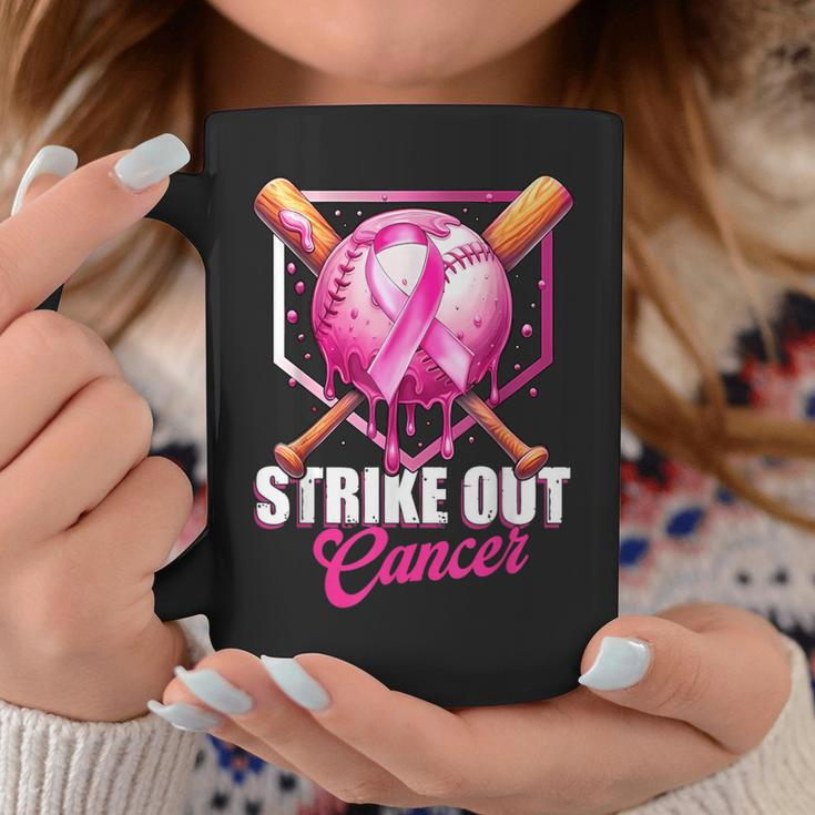Strike Out Home Plate Baseball Ice Cream Drip Breast Cancer Coffee Mug - MU07 3