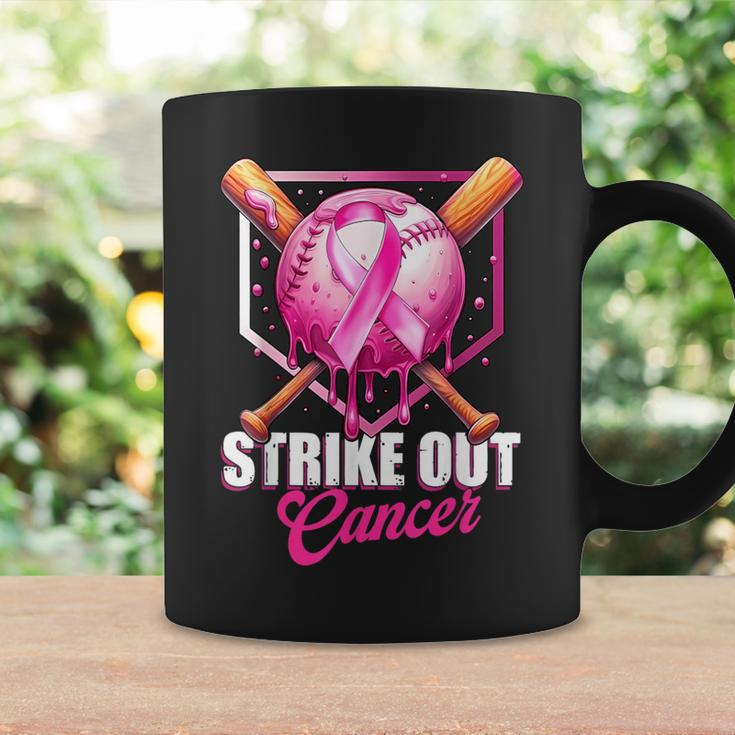 Strike Out Home Plate Baseball Ice Cream Drip Breast Cancer Coffee Mug - MU07