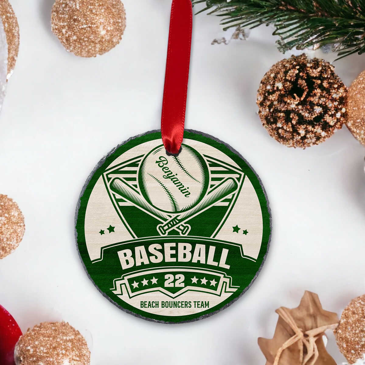 Customized Baseball Lover Keepsake Christmas Sports Gift Acrylic Ornament - OR42 4