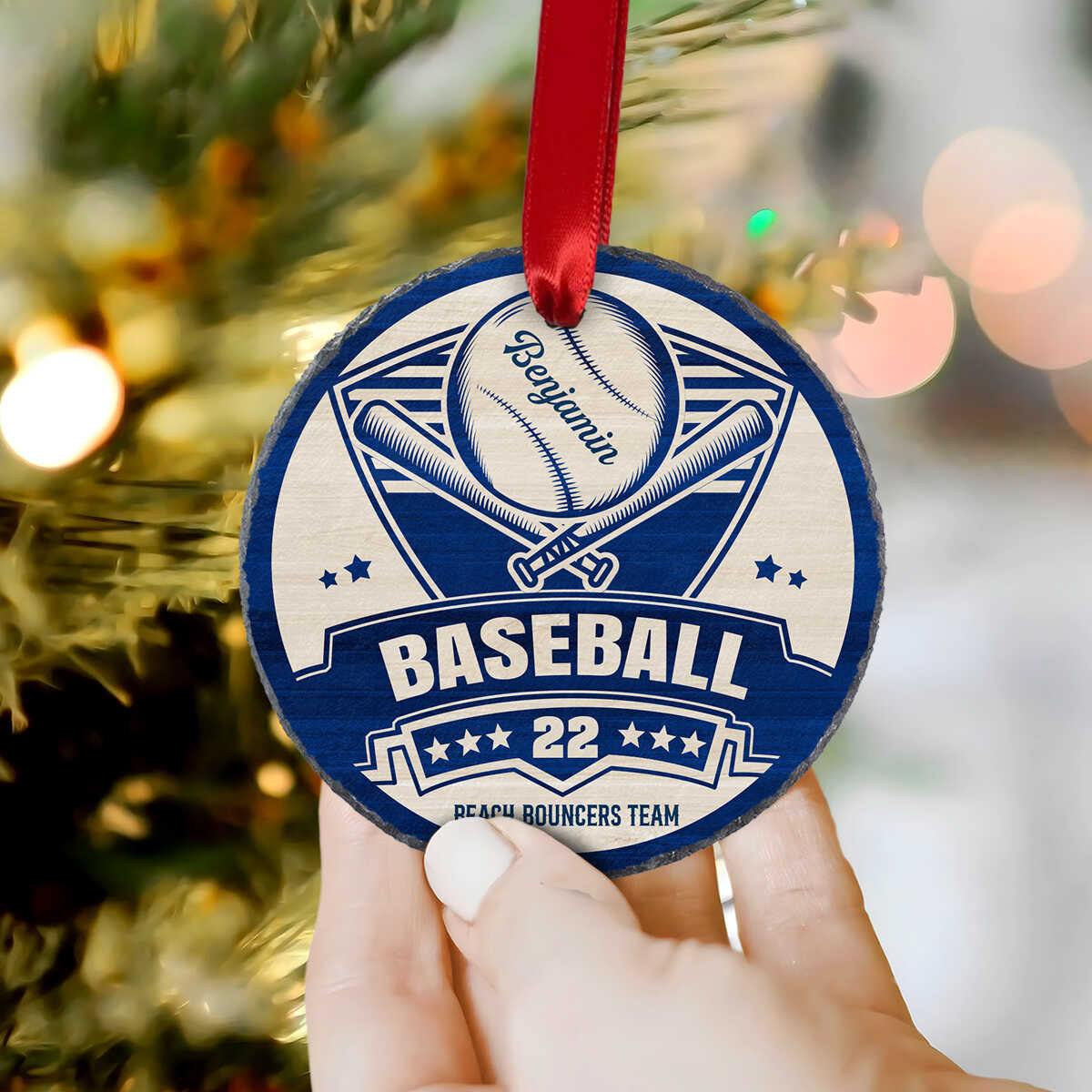 Customized Baseball Lover Keepsake Christmas Sports Gift Acrylic Ornament - OR42 3