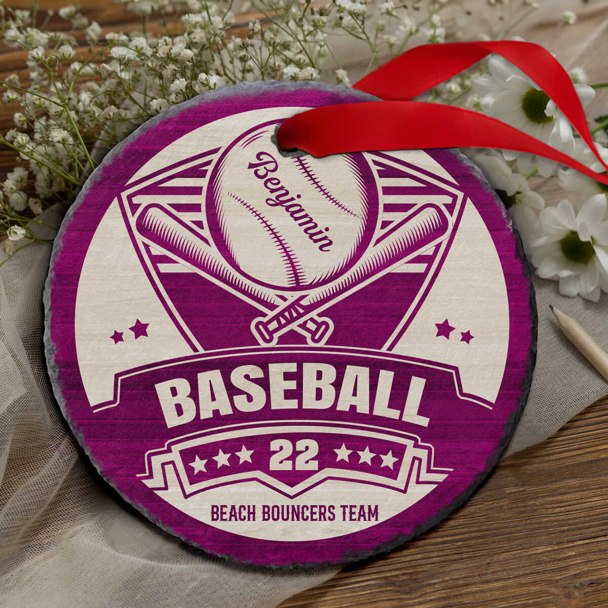 Customized Baseball Lover Keepsake Christmas Sports Gift Acrylic Ornament - OR42