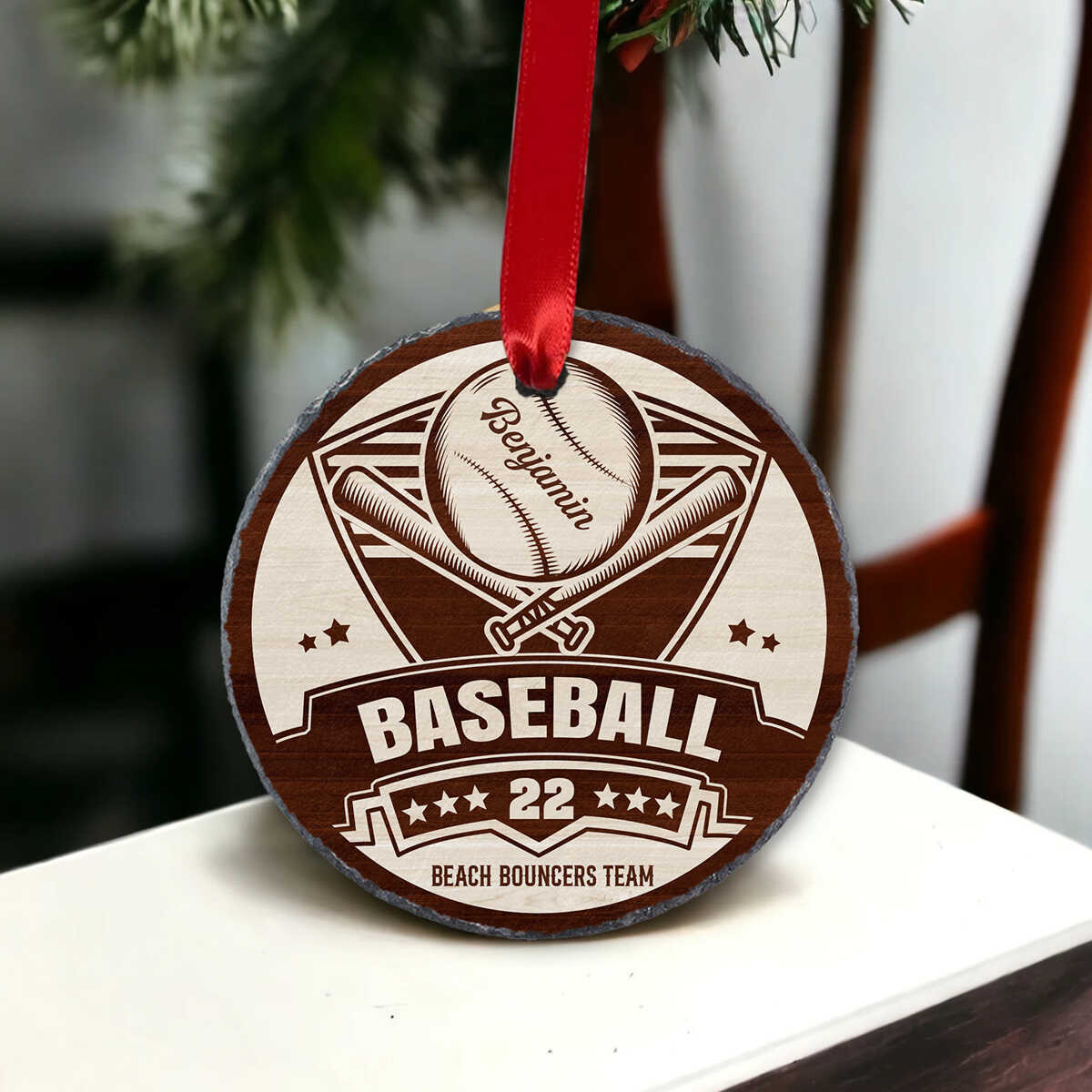 Customized Baseball Lover Keepsake Christmas Sports Gift Acrylic Ornament - OR42 5