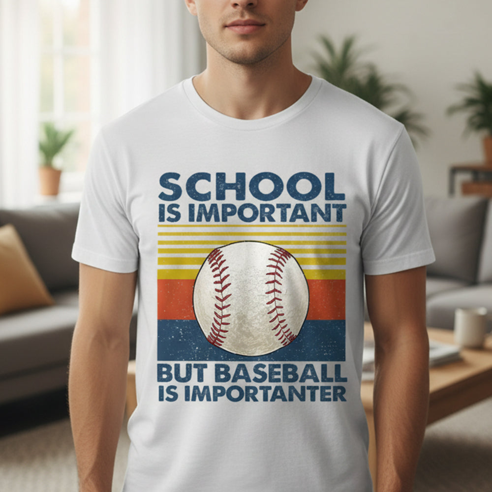 School Is Important But Baseball Is Importanter Baseball T-Shirt - TS15 4