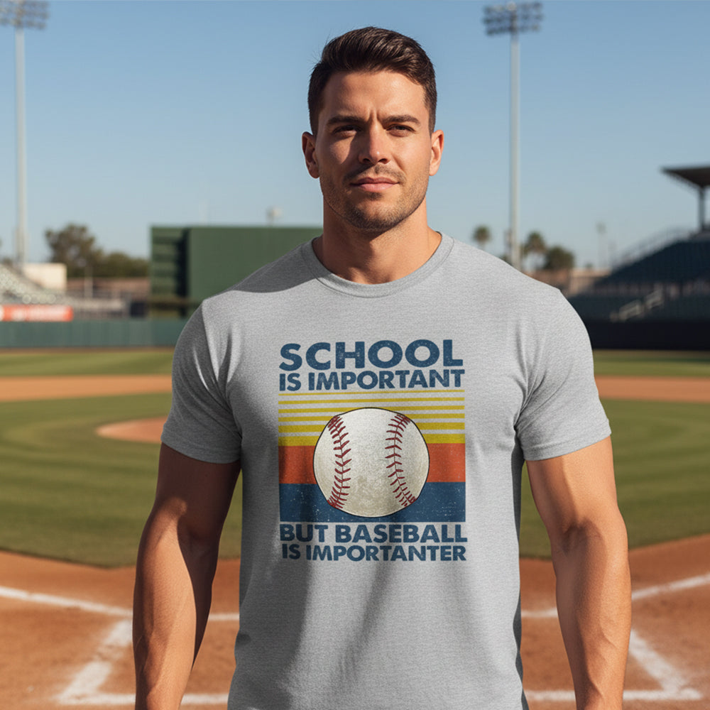 School Is Important But Baseball Is Importanter Baseball T-Shirt - TS15 3