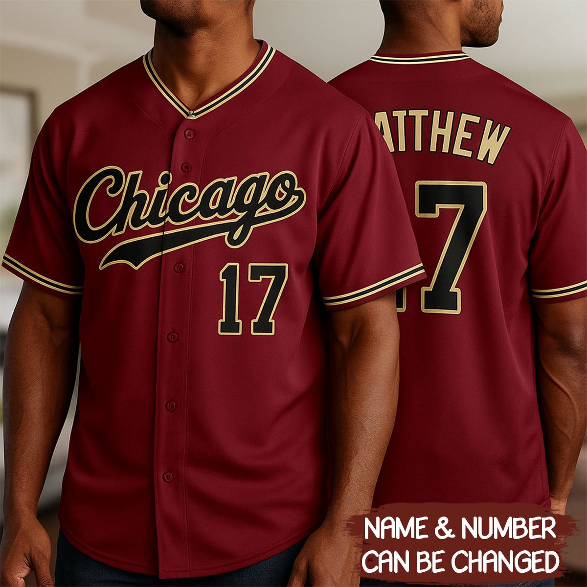 Custom Crimson Black-City Cream Baseball Jersey