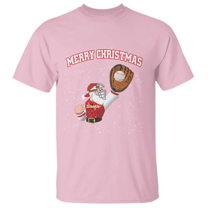 Funny Santa Playing Baseball Merry Christmas Baseball T-Shirt - TS23 6
