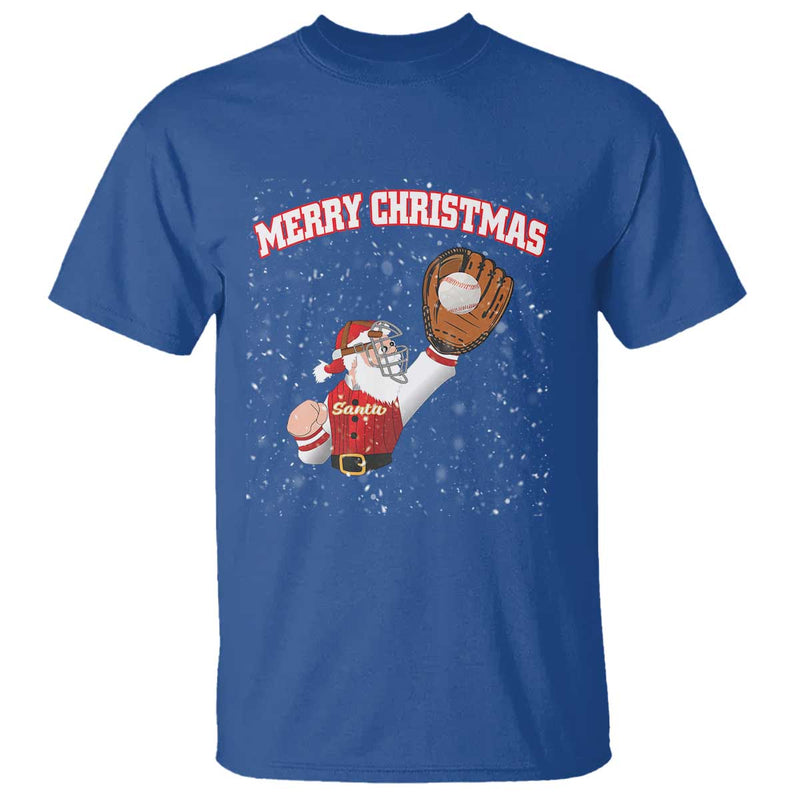 Funny Santa Playing Baseball Merry Christmas Baseball T-Shirt - TS23 7